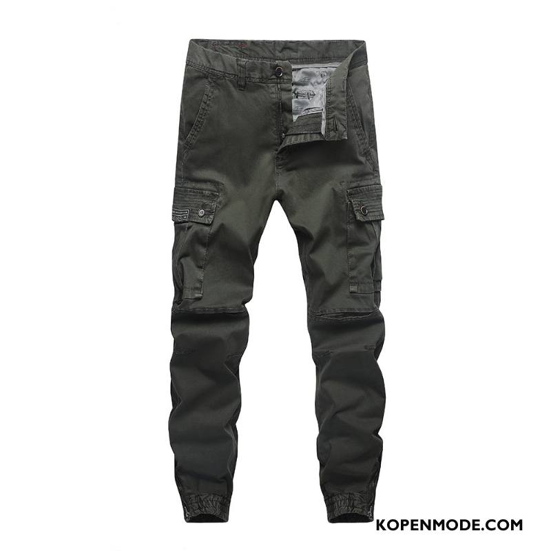 Broeken Heren Cargo Broek Katoen Dunne Mannen Casual Broek Mini Grijs