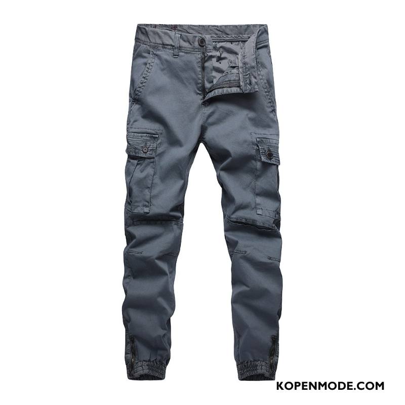 Broeken Heren Cargo Broek Katoen Dunne Mannen Casual Broek Mini Grijs