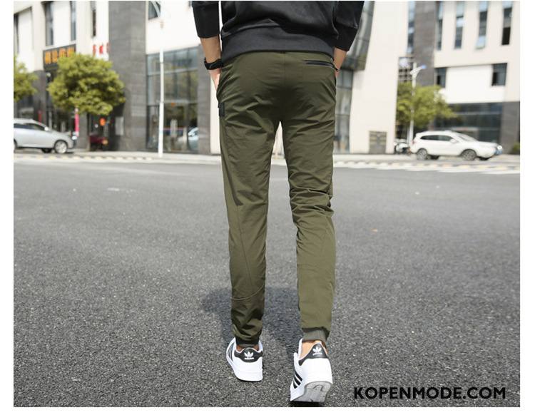 Broeken Heren Casual Broek Trend Potlood Broek Elastiek Strak Mannen Grijs