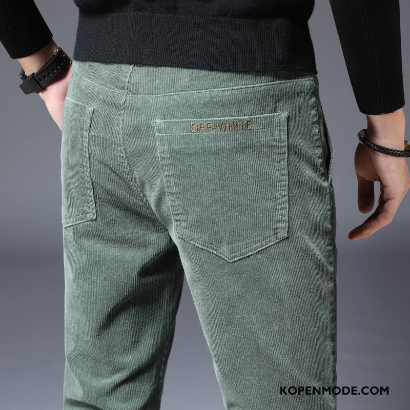 Broeken Heren Casual Ribfluweel Herfst Corduroy Mannen Winter Groen