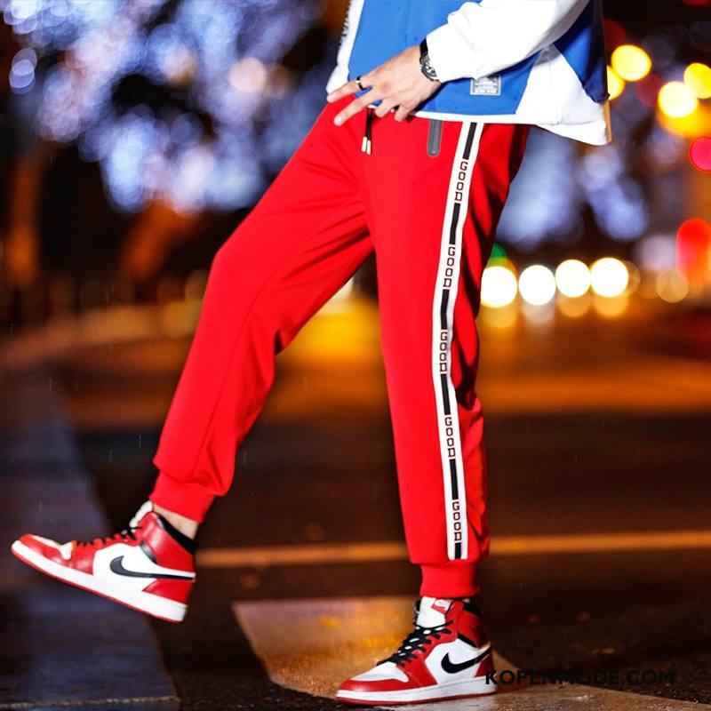 Broeken Heren Hip-hop Mode Herfst Trend Mannen Losse Rood