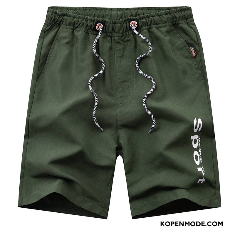 Broeken Heren Korte Broek Zomer Losse Trend Mannen Joggingbroek Zandkleur Groen