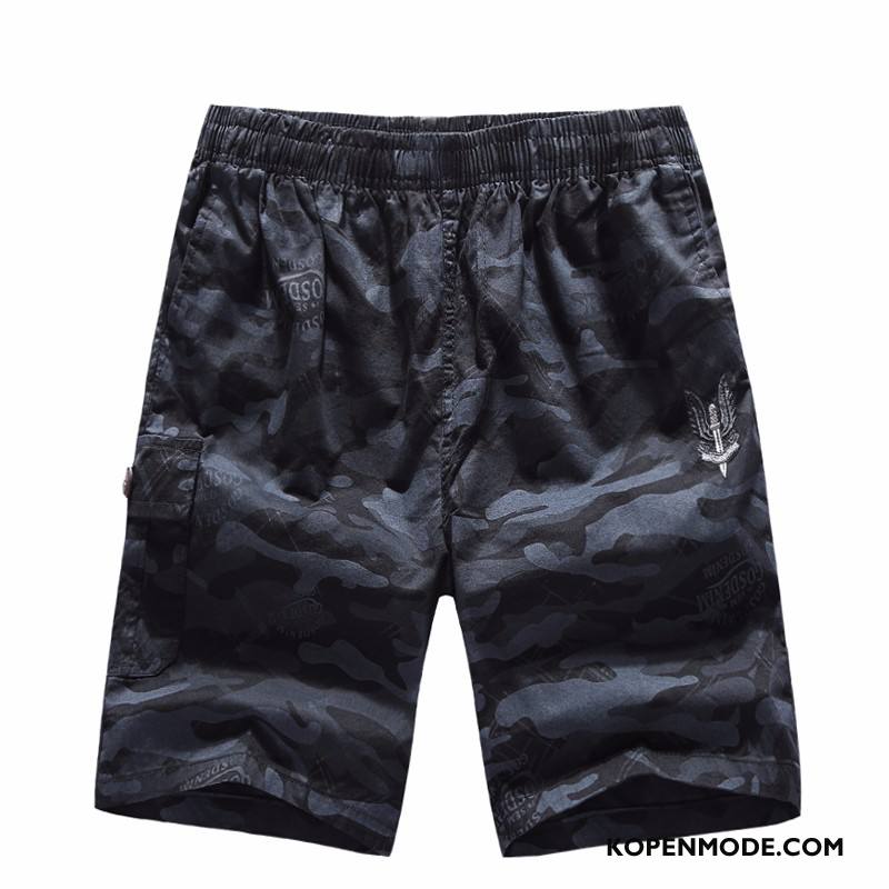 Broeken Heren Losse Zomer Sport Rechtdoor Mannen Korte Broek Camouflage Zwart