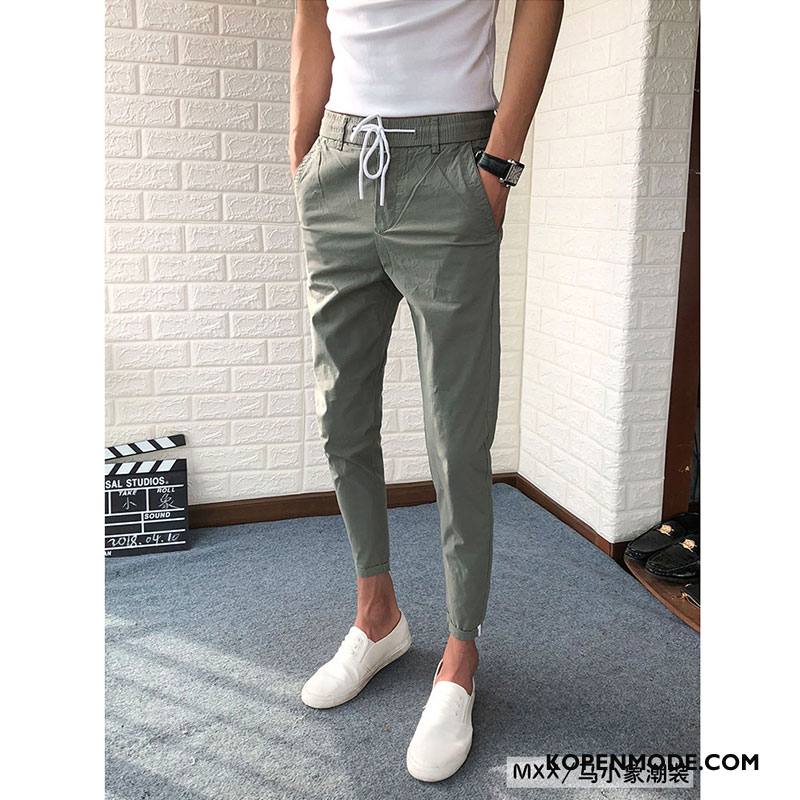 Broeken Heren Mannen Casual Broek Trend Mini Potlood Broek Dunne Zwart