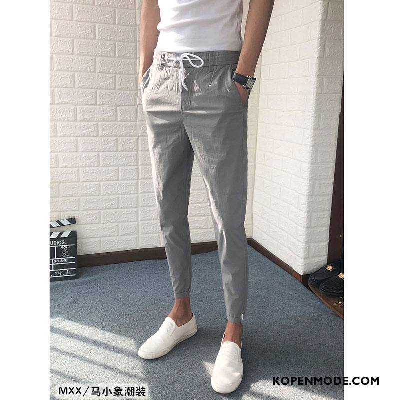 Broeken Heren Mannen Casual Broek Trend Mini Potlood Broek Dunne Zwart