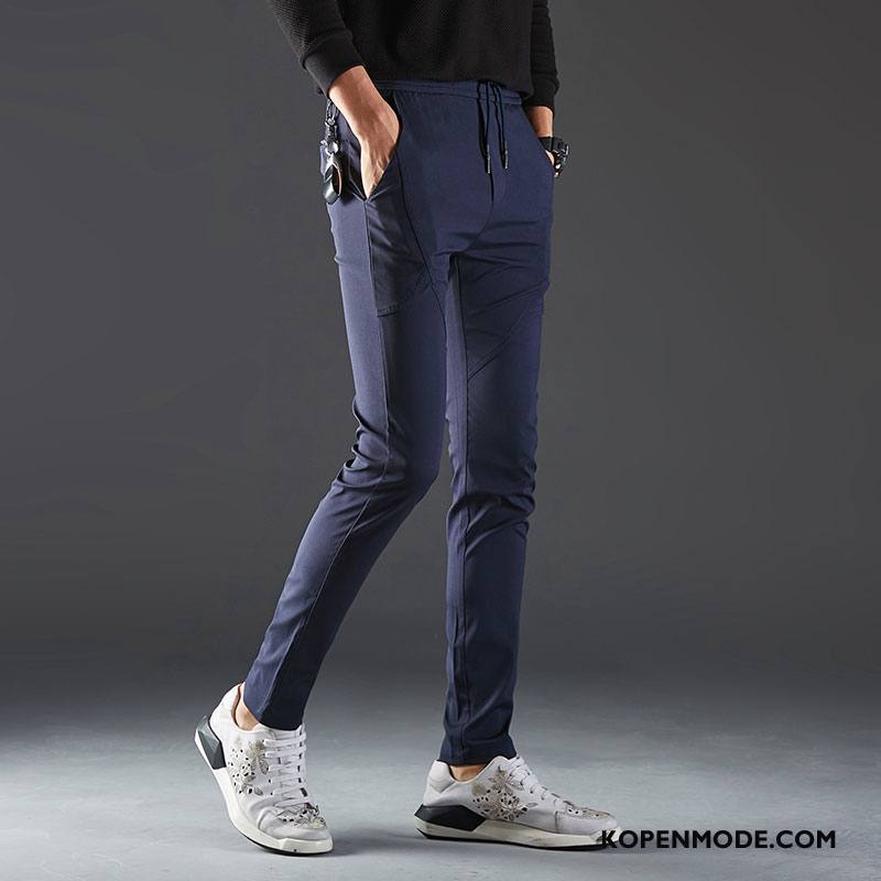 Broeken Heren Mannen Casual Broek Trend Slim Fit Jeugd Grote Maten Grijs Licht