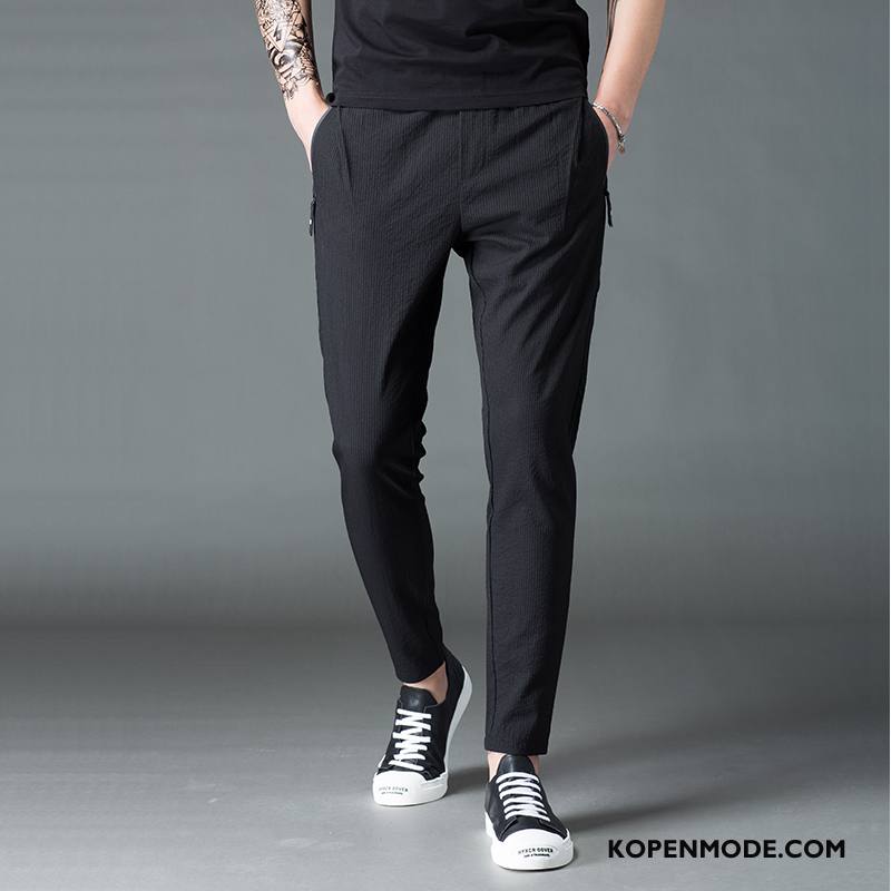 Broeken Heren Mannen Trend Harlan Strak Casual Broek Slim Fit Zwart