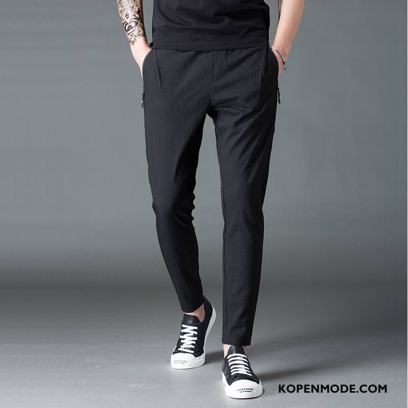 Broeken Heren Mannen Trend Harlan Strak Casual Broek Slim Fit Zwart