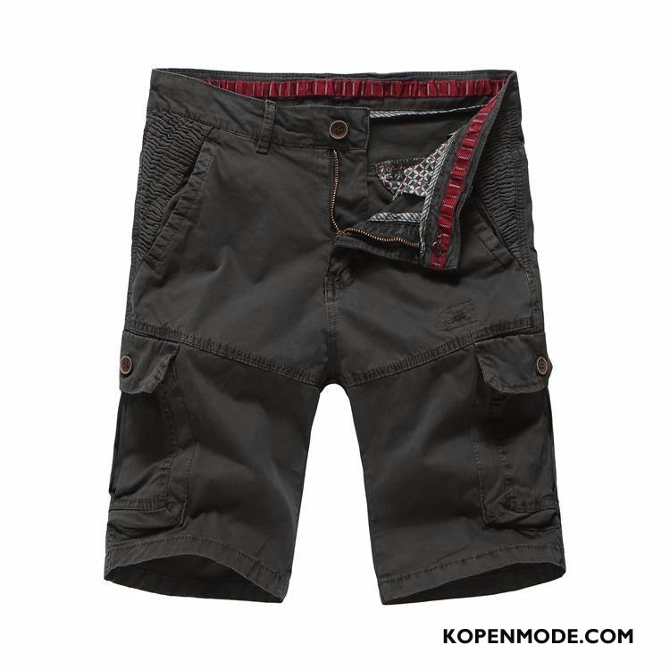 Broeken Heren Nieuw Casual Cargo Broek Vintage Wassen Zomer Kaki