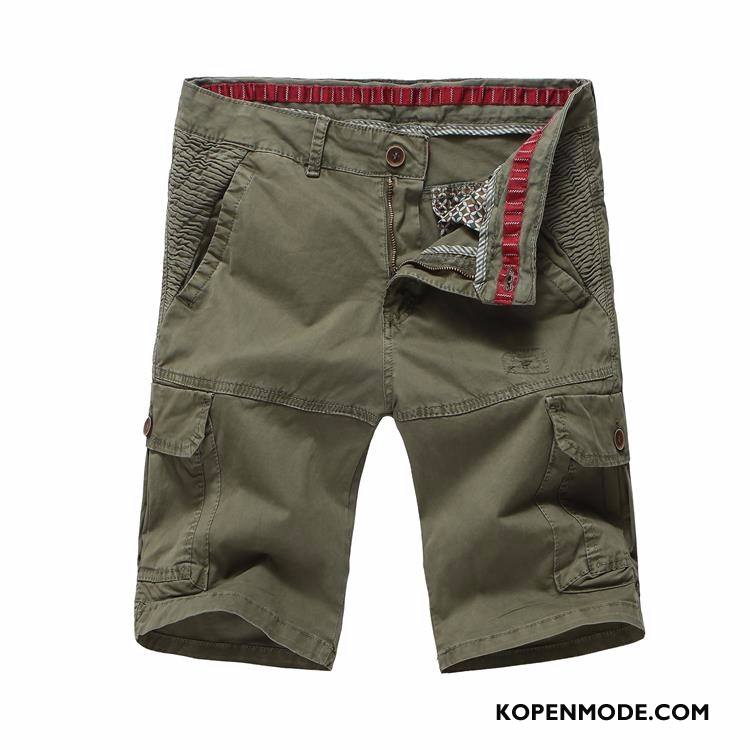 Broeken Heren Nieuw Casual Cargo Broek Vintage Wassen Zomer Kaki