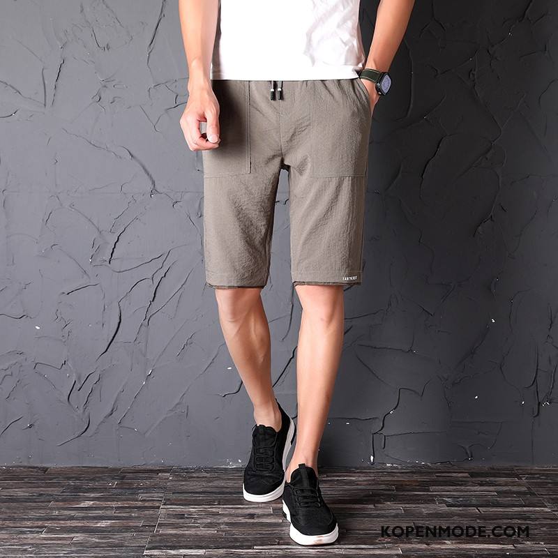 Broeken Heren Sport Casual Nieuw Korte Broek Mannen Zomer Zandkleur Grijs