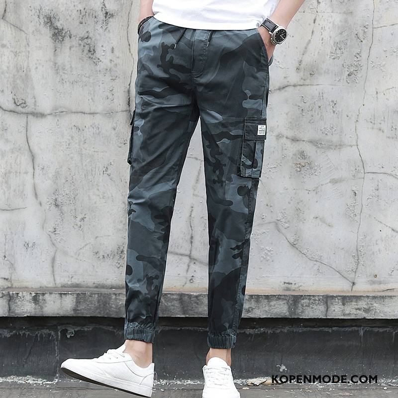 Broeken Heren Trend Casual Broek Joggingbroek Nieuw Jeugd Slim Fit Legergroene Camouflage