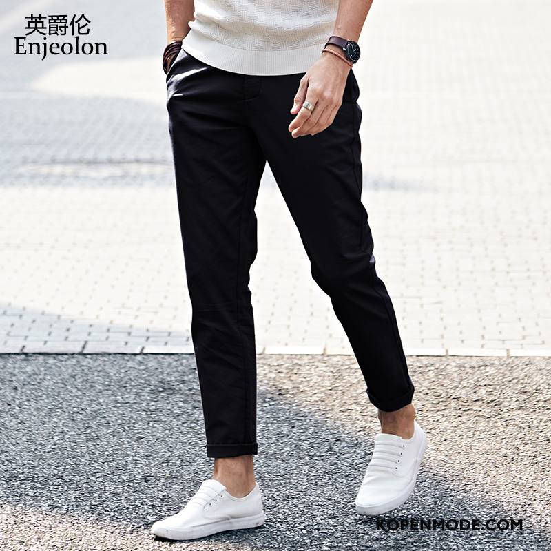 Broeken Heren Zomer Trend Slim Fit Potlood Broek Casual Broek Mannen Grijs Licht