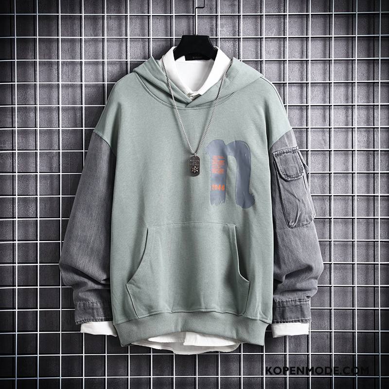 Hoodies Heren Herfst Trend Verbinding Mannen Jasje Pullover Zwart