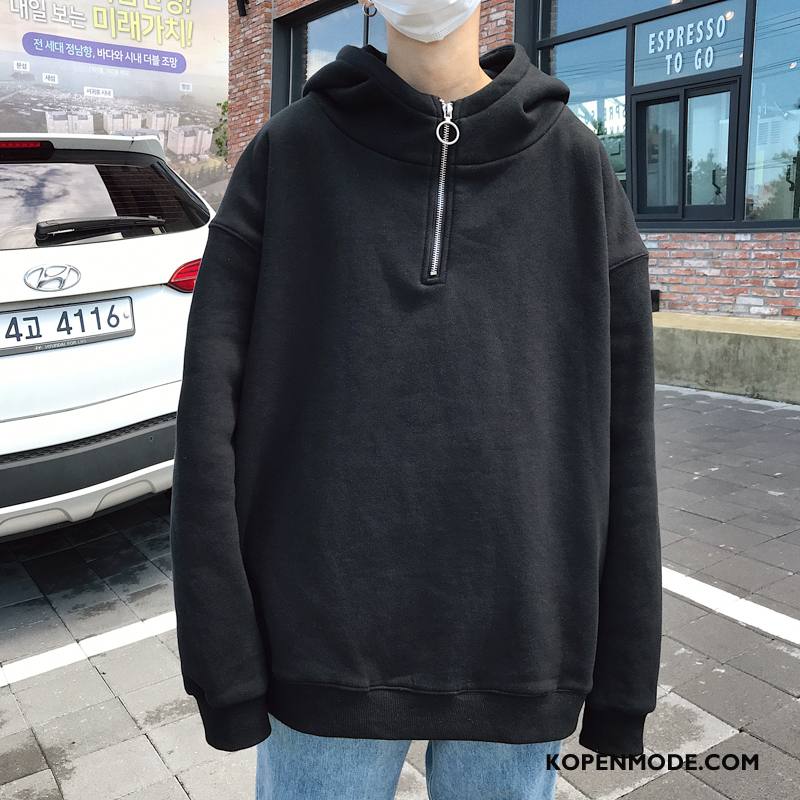 Hoodies Heren Mannen Casual Jas Losse Trend Trendy Merk Effen Kleur Rood