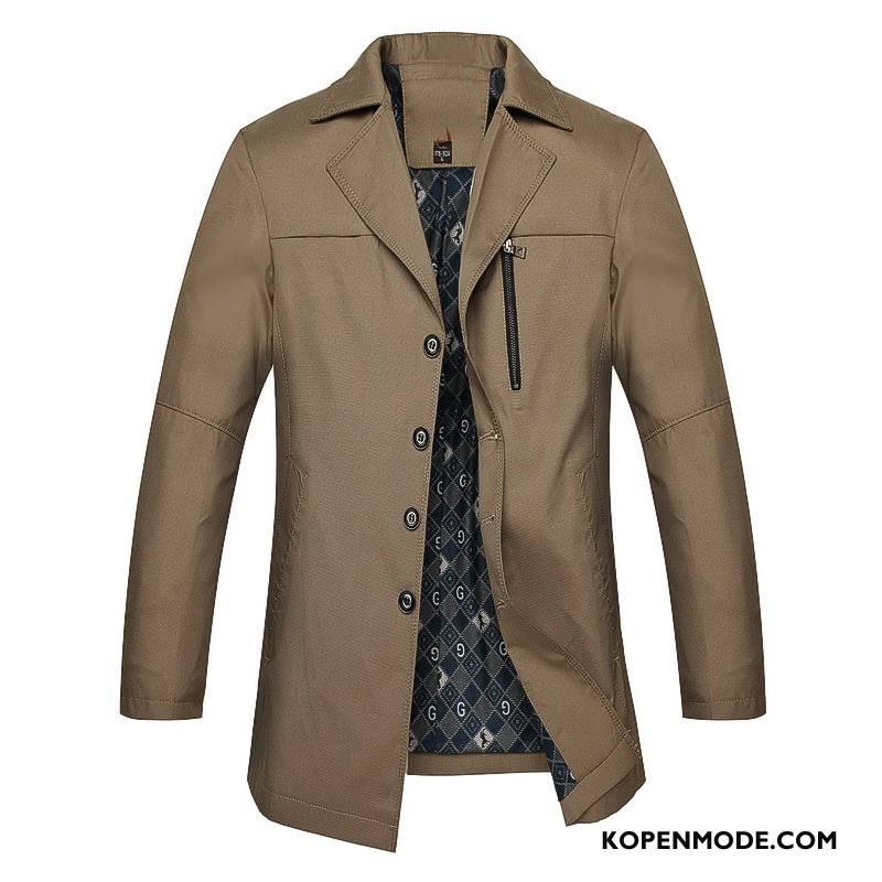 Jassen Heren Mannen 2018 Trenchcoat Mode Herfst Overjas Blauw