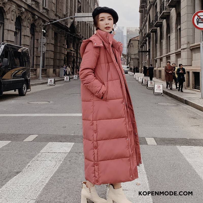 Katoenen Jas Dames Vrouwen Lang Nieuw Winter Losse Rood