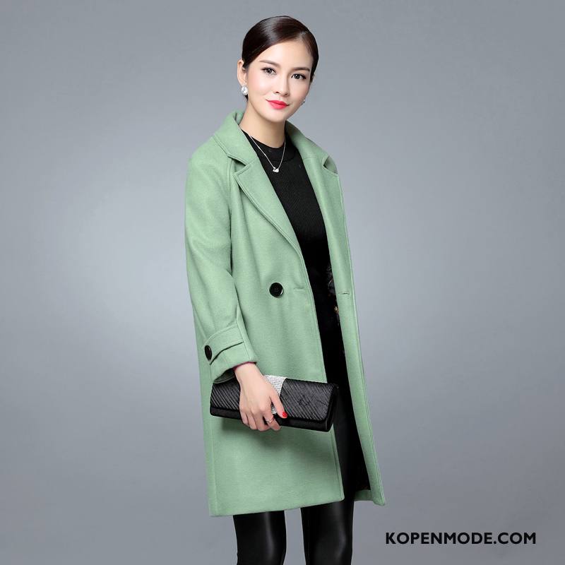 Overjas Dames Pak Mode 2018 Herfst Trend Jas Wol Groen