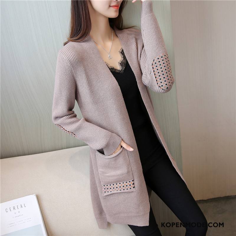 Truien Dames Cardigan Zuiver Casual 2018 Bloemen Trend Effen Kleur Roze