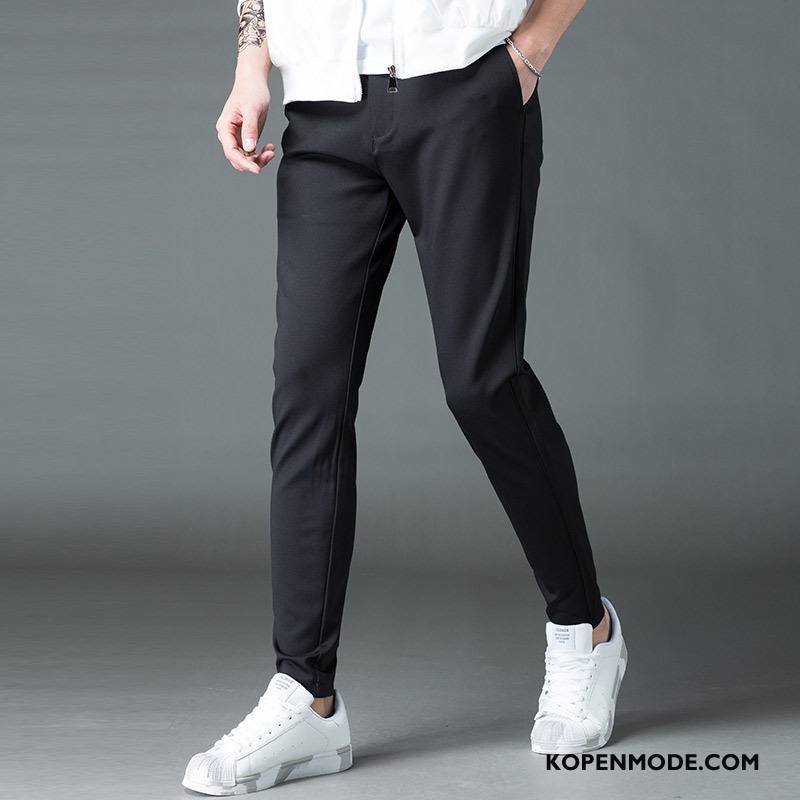 Broeken Heren Slim Fit Mannen Casual Broek Elastiek Lange Hoge Kwaliteit Zwart