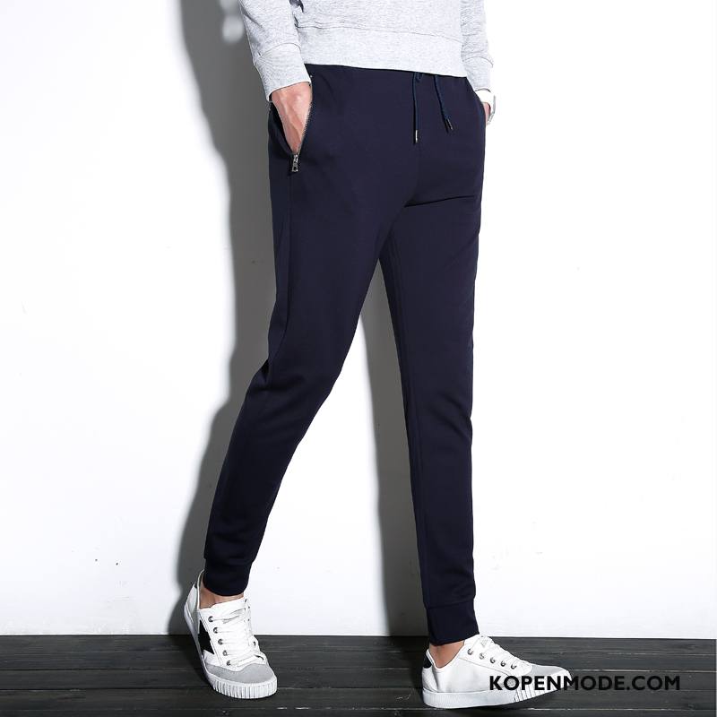 Broeken Heren Sport Nieuw Strak Casual Potlood Broek Trend Blauw