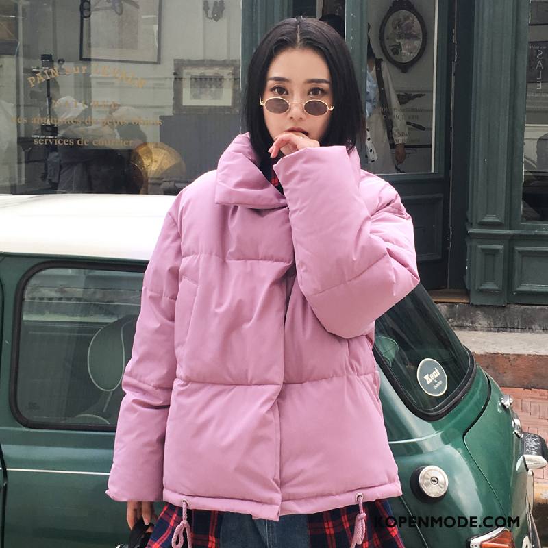 Katoenen Jas Dames Nieuw Losse Kort Winter Vrouwen Trend Roze